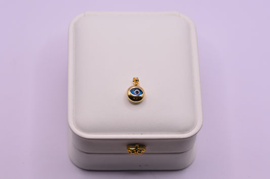 Dije Ojo turco liso / 1.03 Gr / 1.5 Cm / Oro amarillo 18k / It