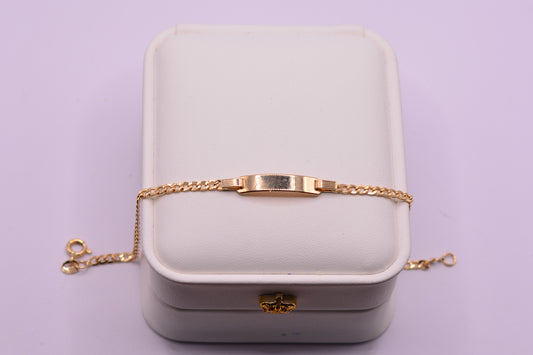 Pulso Cubano placa / 3.26 Gr / 19 Cm / 2.82 mm / Oro amarillo 18k / It