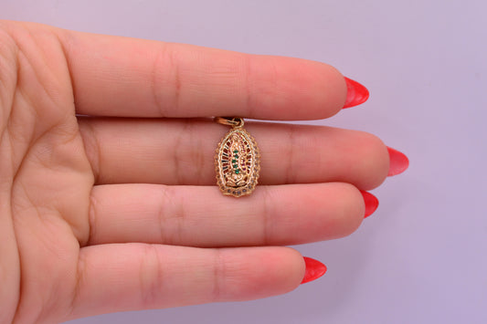 Dije Virgen Guadalupe circones / 2.80 Gr / 2.5 Cm / Oro amarillo 18k