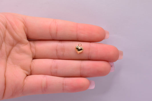 Herraje Corazon inflado liso / 0.20 Gr / 1 Cm / Oro amarillo 18k