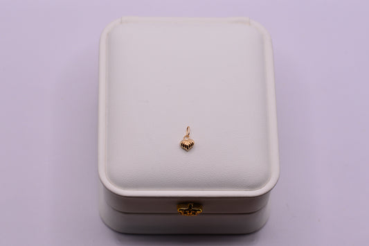 Dije Corazon inflado diamantado / 0.14 Gr / 0.9 Cm / Oro amarillo 18k