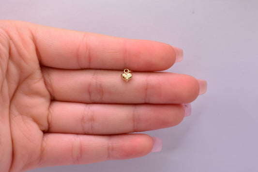 Dije Corazon inflado diamantado / 0.14 Gr / 0.9 Cm / Oro amarillo 18k