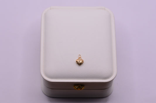 Dije Corazon inflado diamanrtado / 0.21 Gr / 1.1 Cm / Oro amarillo 18k