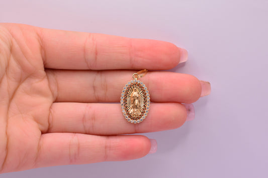 Dije Virgen guadalupe circones / 2.12 Gr / 3 Cm / Oro amarillo 18k