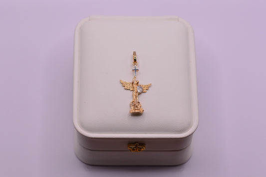 Dije San miguel arcangel silueta / 2.55 Gr / 3.8 Cm / Oro amarillo 18k
