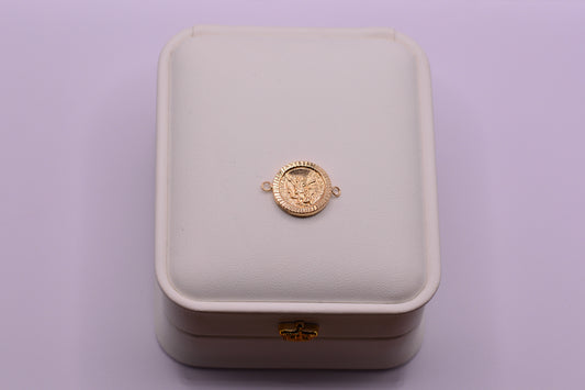 Herraje San Miguel Arcangel diamantado / 1.02 Gr / 2 Cm / Oro amarillo 18k