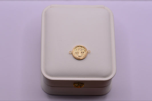 Herraje San Benito diamantado / 1.03 Gr / 2 Cm / Oro amarillo 18k