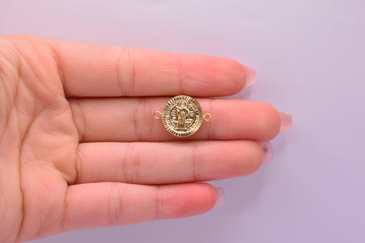 Herraje San Benito diamantado / 1.03 Gr / 2 Cm / Oro amarillo 18k