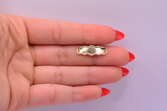 Herraje Placa nube / 0.43 Gr / 2.3 Cm / Oro amarillo 18k