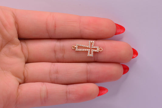 Herraje Cruz circicones / 0.67 Gr / 2 Cm / Oro amarillo 18k