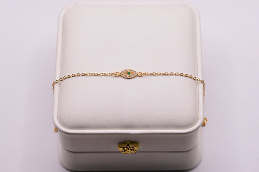 Pulso Ojo turco / 1,08 Gr / 18 Cm / Oro amarillo 18k