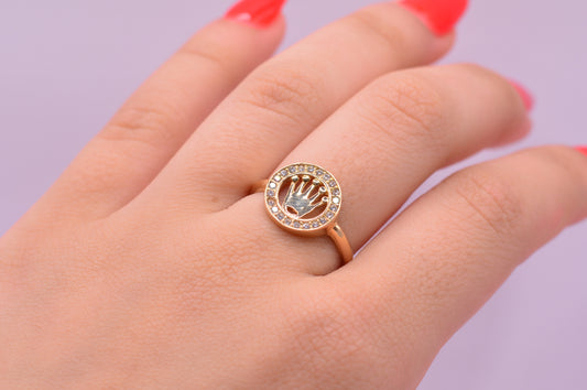Anillo Rx circones / 2.44 Gr / Talla 7 1/2 / Oro amarillo 18k