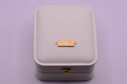 Herraje Dolar diamantado  / 0.82 Gr / 2.5 Cm / Oro amarillo 18k