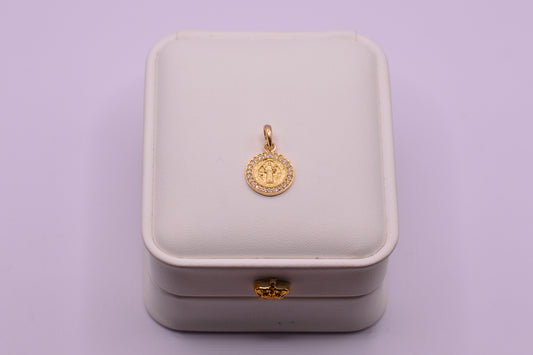 Dije San Benito circones / 2.30 Gr / 2 Cm / Oro amarillo 18k