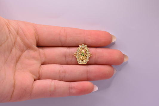 Herraje Virgen guadalupe circones / 2.07 Gr / 1.7 Cm / Oro amarillo 18k