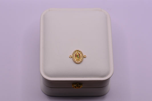 Herraje Virgen guadalupe circones / 1.49 Gr / 1.6 Cm / Oro amarillo 18k