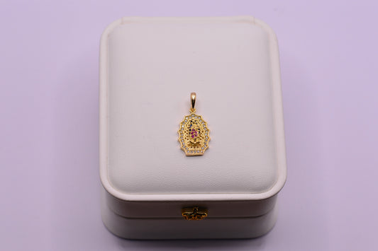Dije Virgen guadalupe circones / 2.60 Gr / 2.5 Cm / Oro amarillo 18k