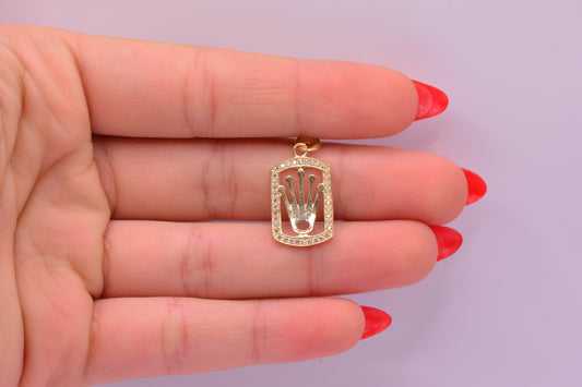 Dije Corona  circones / 1.70 Gr / 2.5 Cm / Oro amarillo 18k