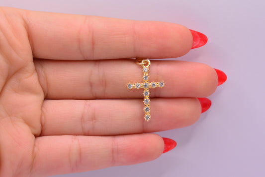 Dije Cruz circones / 1.70 Gr / 3 Cm / Oro amarillo 18k