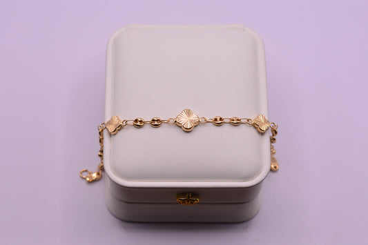 Pulso Trebol Gc / 3.35 Gr / 18 Cm / 4.18 mm / Oro amarillo 18k