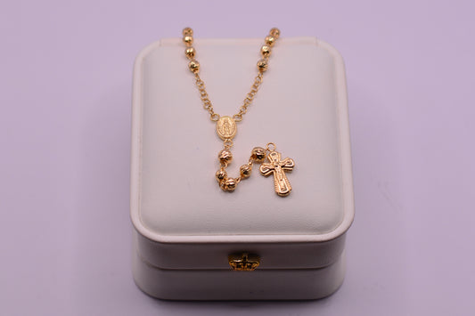 Rosario Camandula virgen milagrosa / 7.60 Gr / 50 Cm / 4 mm / Oro amarillo 18k
