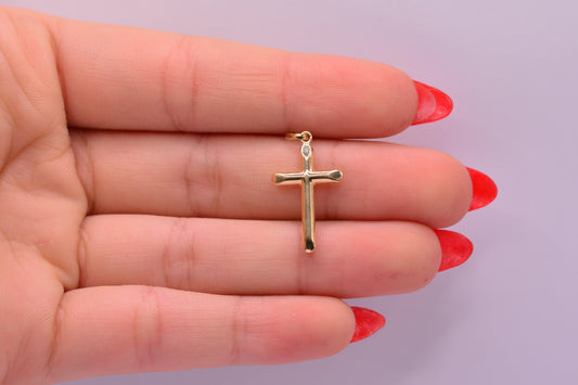 Dije Cruz Lisa / 0.55 Gr / 2.5 Cm / Oro amarillo 18k