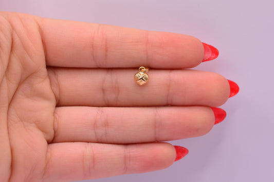 Dije Corazon X Diamantado / 0.27 Gr / 1.2 Cm / Oro amarillo 18k