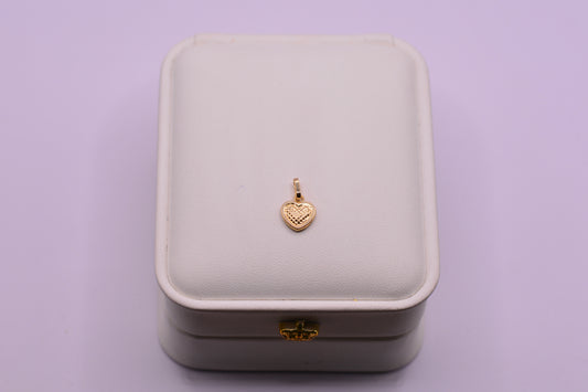 Dije Corazon Diamantado / 0.30 Gr / 1.5 Cm / Oro amarillo 18k