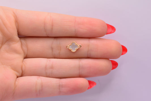 Herraje Trebol Blanco / 0.62 Gr / 1 Cm / Oro amarillo 18k