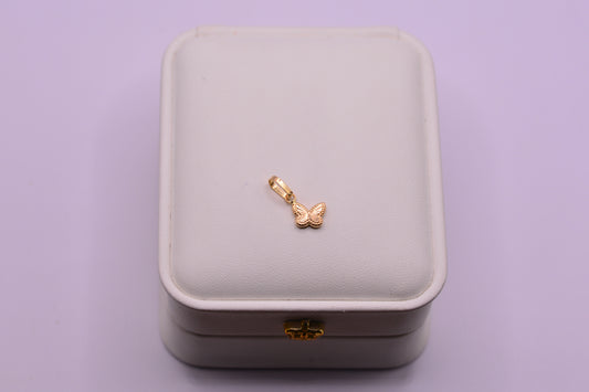 Dije Mariposa Diamantado / 0.39 Gr / 1.5 Cm / Oro amarillo 18k