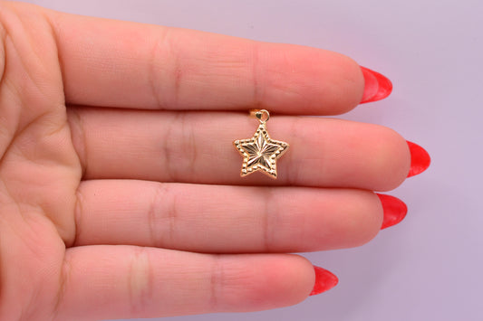 Dije Estrella Diamantado / 0.54 Gr / 2 Cm / Oro amarillo 18k