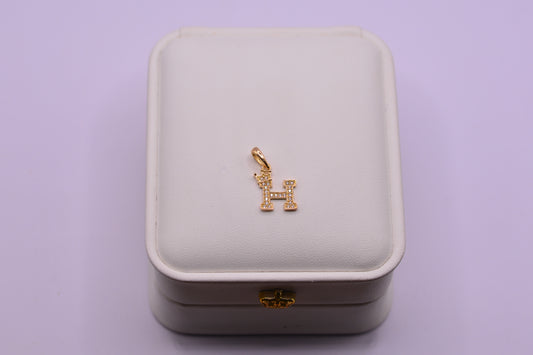 Dije Letra H Corona Circones / 0.96 Gr / 2 Cm / Oro amarillo 18k
