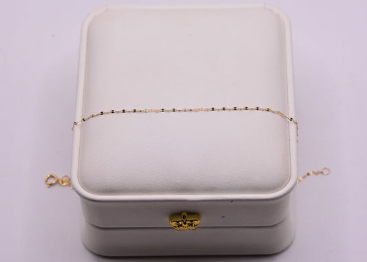 Pulso Flor espejo / 0,20 Gr / 18 Cm / Oro amarillo 18k / It