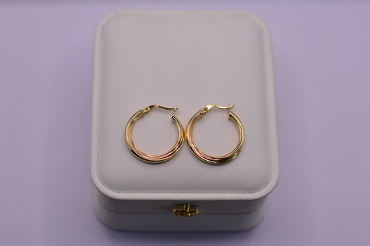 Candonga Redondas Rayas / 1.86 Gr / 2.5 Cm / Oro amarillo 18k
