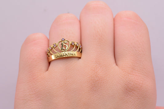 Anillo 15s Personalizado / 3.5 Gr / Oro Amarillo 18k / Por fabricación