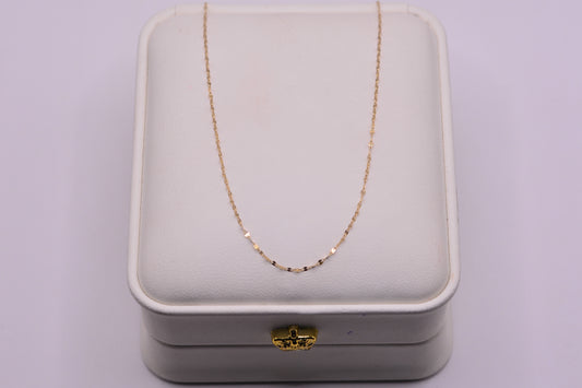 Cadena Flor espejo / 0.36 Gr / 50 Cm / 1,00 mm / Oro amarillo 18k / It