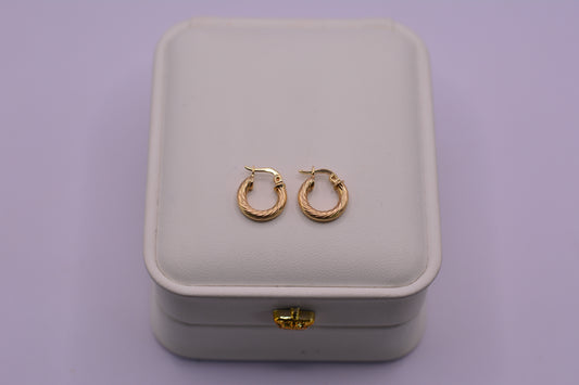 Candonga Redondas Diamantadas / 1.27 Gr / 1.5 Cm / Oro amarillo 18k