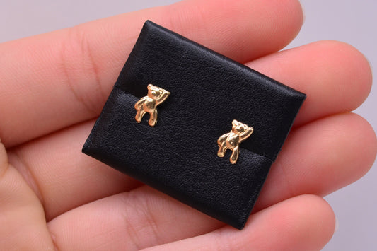 Topos Oso mano alzada / 0.53 Gr / Oro amarillo 18k