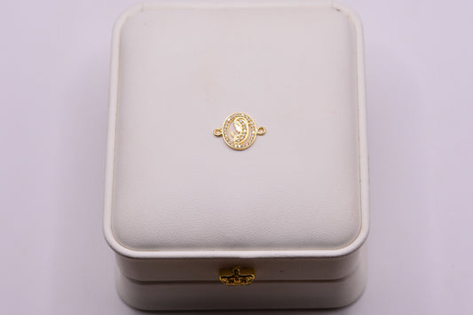 Herraje Virgen Circones Blancos / 0,78 Gr / 1,2 Cm / Oro amarillo 18k