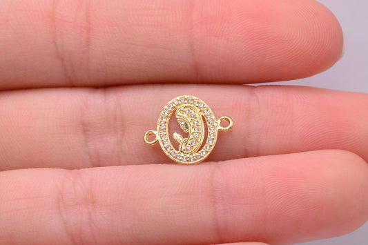 Herraje Virgen Circones Blancos / 0,78 Gr / 1,2 Cm / Oro amarillo 18k