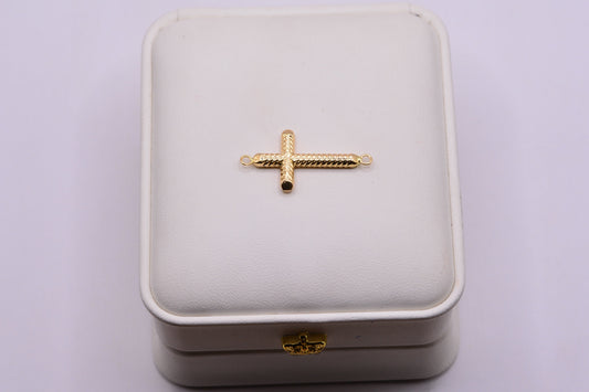 Herraje Cruz Entorchada / 0,80 Gr / 3 Cm / Oro amarillo 18k