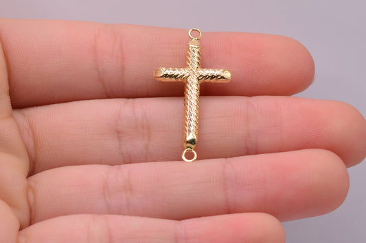 Herraje Cruz Entorchada / 0,80 Gr / 3 Cm / Oro amarillo 18k