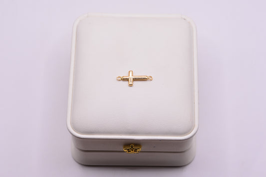 Herraje Cruz lisa / 0.40 Gr / 2.5 Cm / Oro amarillo 18k