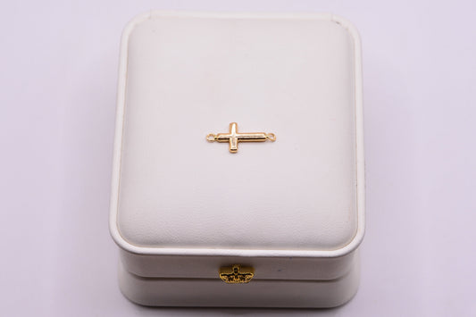 Herraje CRUZ LISA / 0.20 Gr / 1,5 Cm / Oro amarillo 18k