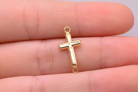 Herraje Cruz lisa / 0.35 Gr / 1.7 Cm / Oro amarillo 18k