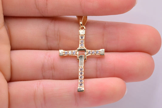 Dije Cruz toreto / 2,40 Gr / 4 Cm / Oro amarillo 18k