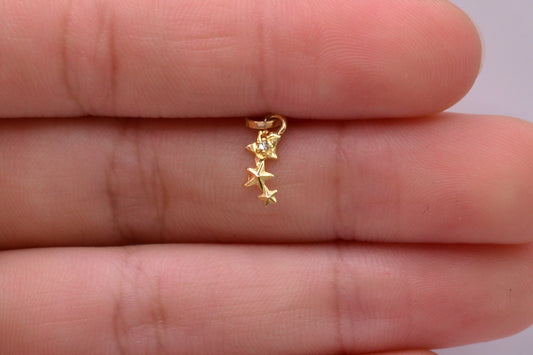 Dije 3 estrellas / 0,24 Gr / 1,3 Cm / Oro amarillo 18k