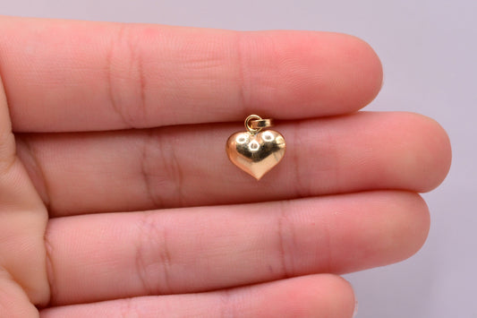 Dije Corazon inflado liso / 0.25 Gr / 1.2 Cm / Oro amarillo 18k
