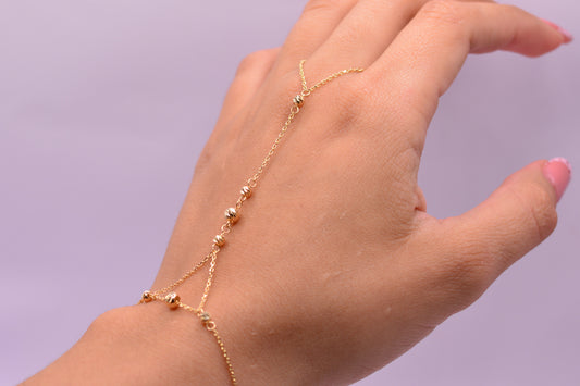 Pulso Hand Chain Balin Diamantado / 2.32 Gr / 17-20 Cm / 3-4 mm / Oro amarillo 18k / It