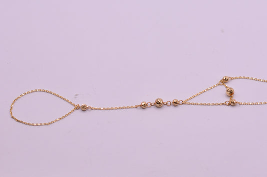 Pulso Hand Chain Balin Diamantado / 2.32 Gr / 17-20 Cm / 3-4 mm / Oro amarillo 18k / It